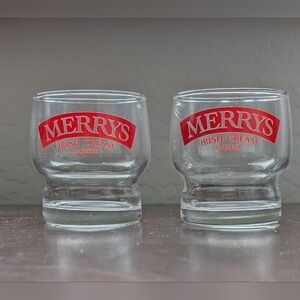 Vintage Merrys Irish Cream Cocktail Glasses Set Of 2 Red 6 Ounce